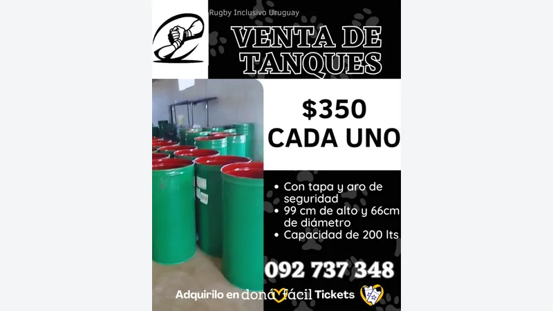 Imagen de ticket: Tanques solidarios - Rugby Inclusivo Uruguay