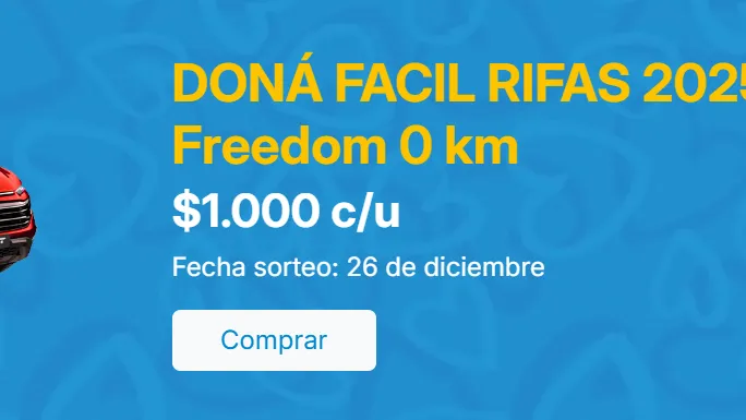 ¡Sumate a la Rifa 2025 de Doná Fácil, colaborá con una causa solidaria y gánate un automóvil 0 km!